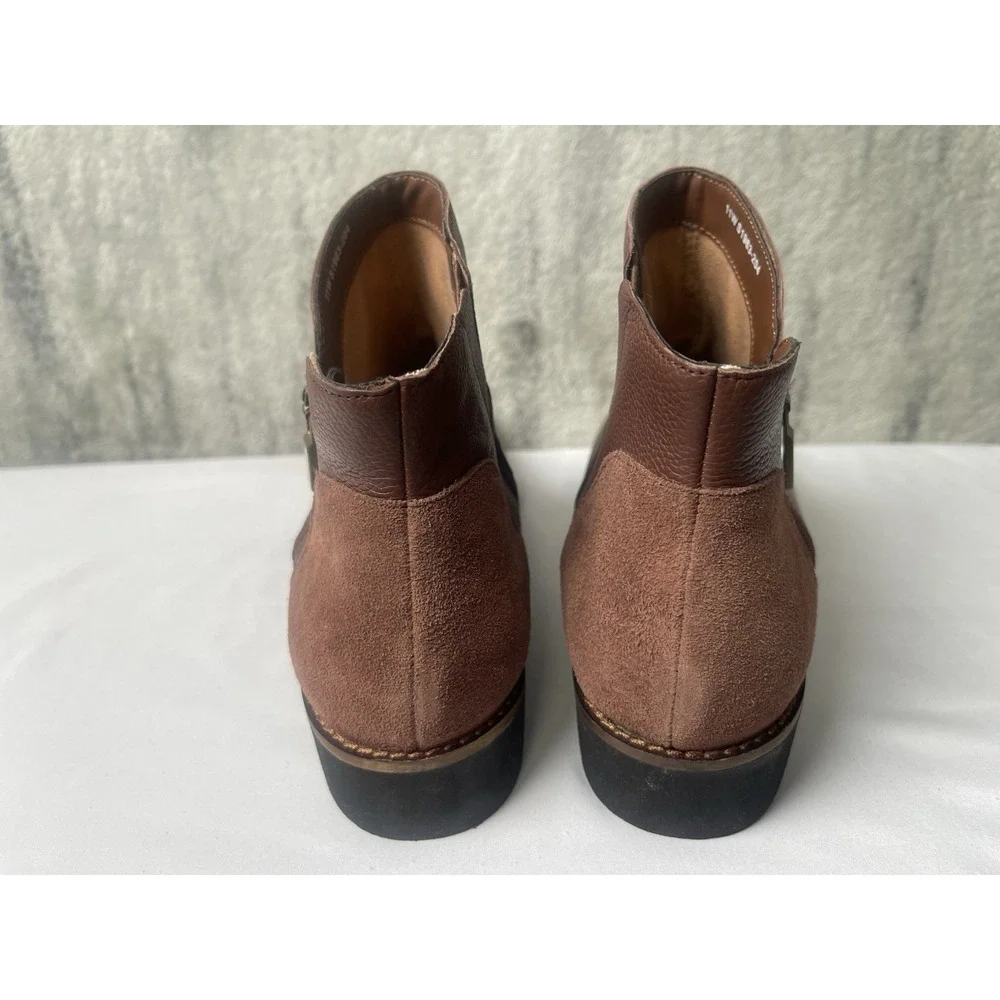 SoftWalk Wesley Ankle Boots Brown Leather, Women's 11W ‎ New